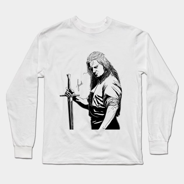 The Witcher, Geralt of Rivia: with inspirational quote “fuck” Long Sleeve T-Shirt by Art of Arklin